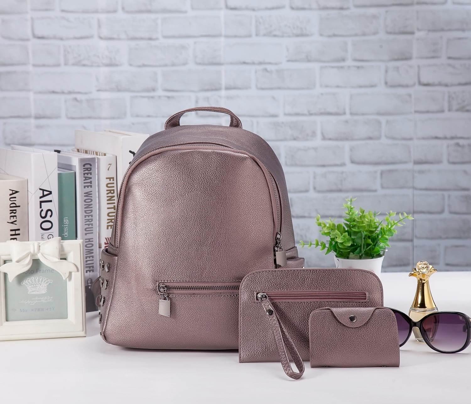 Rucsac dama bronz champagne 3 in 1 Katya2 biashoes.ro imagine reduceri